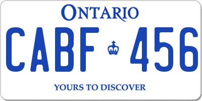 ON license plate CABF456