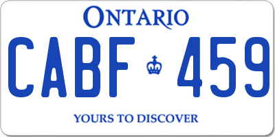 ON license plate CABF459