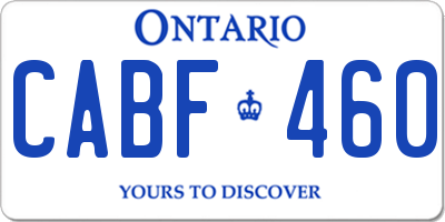 ON license plate CABF460