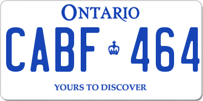 ON license plate CABF464