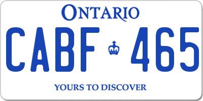 ON license plate CABF465