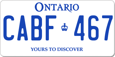 ON license plate CABF467