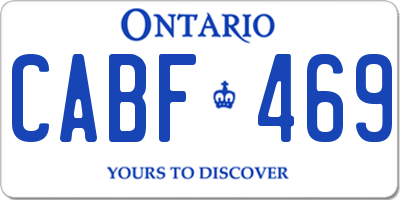 ON license plate CABF469