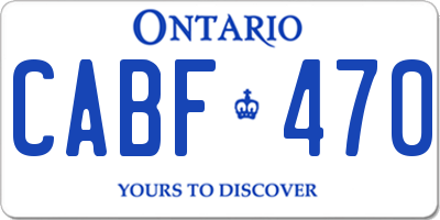 ON license plate CABF470