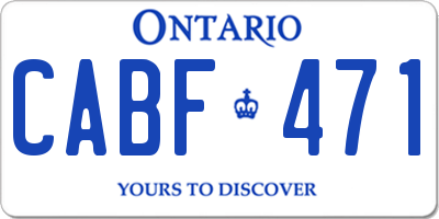 ON license plate CABF471