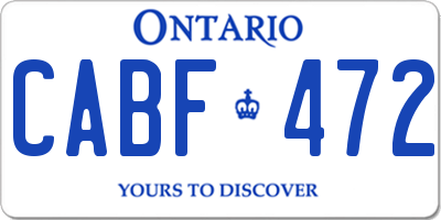 ON license plate CABF472