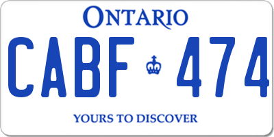 ON license plate CABF474