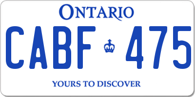 ON license plate CABF475