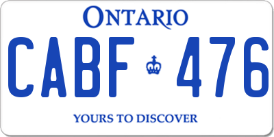 ON license plate CABF476