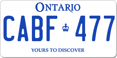 ON license plate CABF477