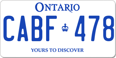 ON license plate CABF478