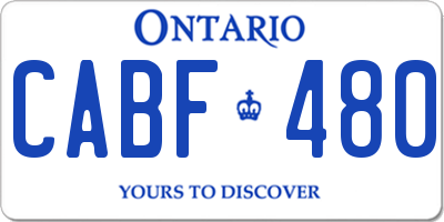 ON license plate CABF480