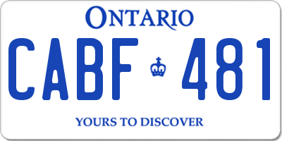 ON license plate CABF481