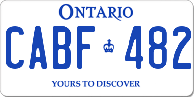 ON license plate CABF482