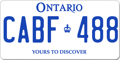 ON license plate CABF488