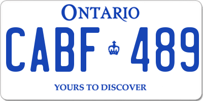 ON license plate CABF489