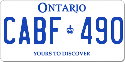 ON license plate CABF490