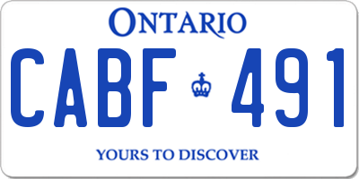 ON license plate CABF491