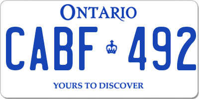 ON license plate CABF492