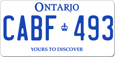 ON license plate CABF493