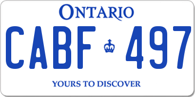 ON license plate CABF497