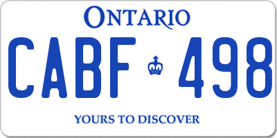 ON license plate CABF498