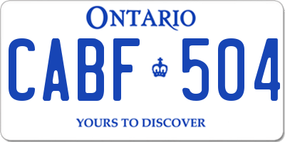 ON license plate CABF504