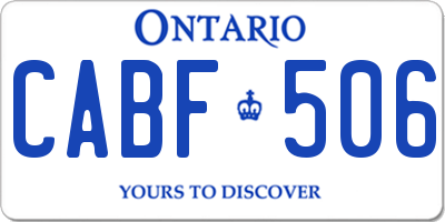 ON license plate CABF506