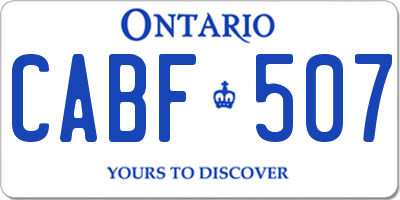 ON license plate CABF507