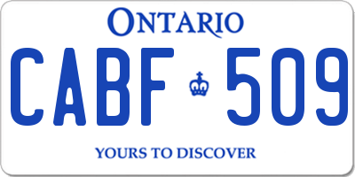 ON license plate CABF509