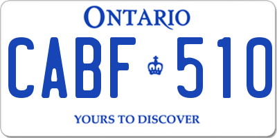 ON license plate CABF510