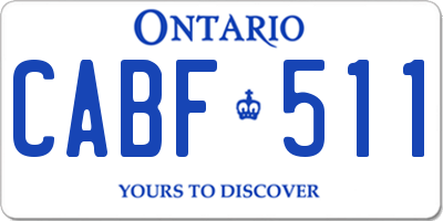 ON license plate CABF511