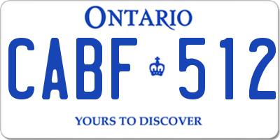 ON license plate CABF512