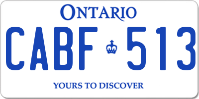 ON license plate CABF513