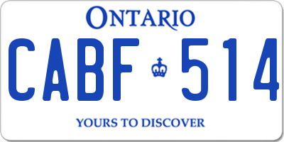 ON license plate CABF514