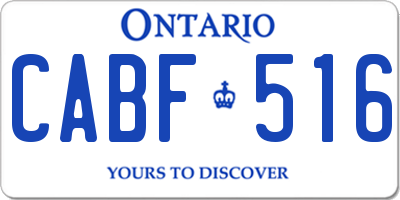 ON license plate CABF516