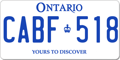 ON license plate CABF518