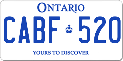 ON license plate CABF520