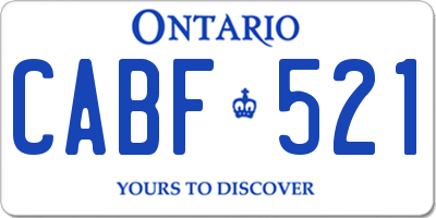 ON license plate CABF521