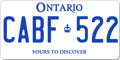 ON license plate CABF522