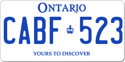 ON license plate CABF523