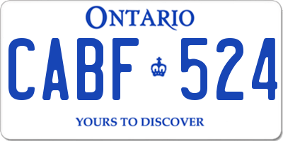 ON license plate CABF524