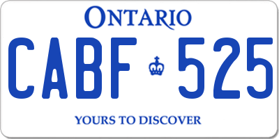 ON license plate CABF525