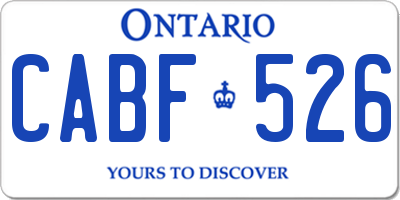 ON license plate CABF526