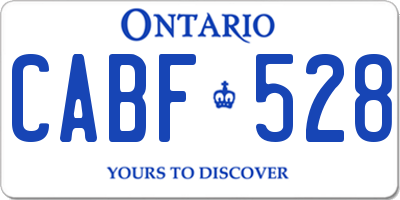 ON license plate CABF528