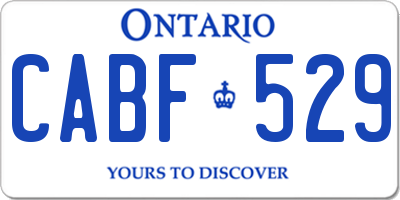 ON license plate CABF529