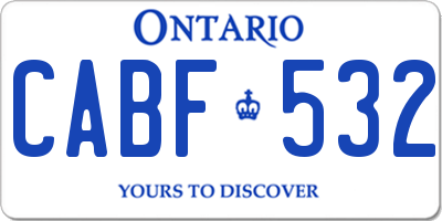 ON license plate CABF532