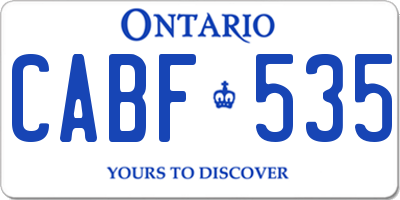 ON license plate CABF535