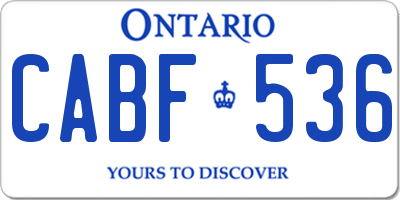 ON license plate CABF536