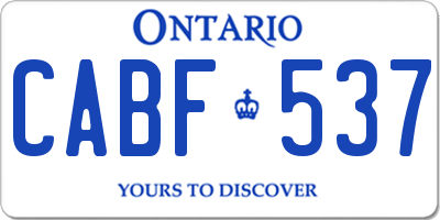 ON license plate CABF537